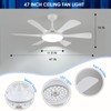 Surtime Ceiling Fans with Lights-47 Low Profile Ceiling Fan with