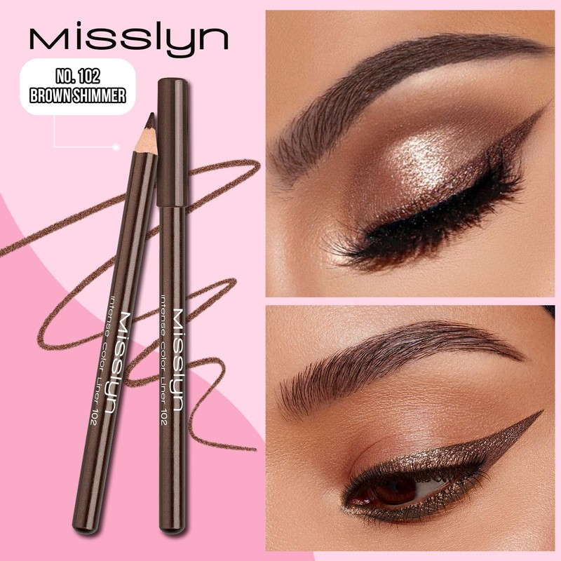 Misslyn 3 x Smudge Free Eyeliner Eyeliner for Intense and