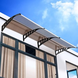 Awnings for Doors Windows 120"x40", Door Awnings Exterior Window Awnings Exterior for Entry Door, Front Door, Polycarbonate Overhang Awning for Rain