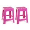 Mintra Home Light Duty Plastic Stools 2pk (18in Height, Fuchsia)