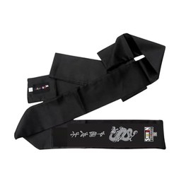 Kung Fu Sash Black with SILVER Dragon Print Satin 300cm for Men/Women Black Shaolin Monk Kung fu Belt Wushu Martial Arts Sashes for Uniforms Wing Chun Clothing