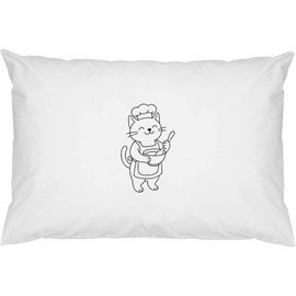 Azeeda 2 x 'Baking Cat' Cotton Pillow Cases (PW00042130)