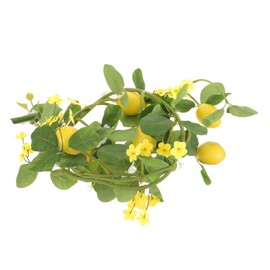 Zerodeko Realistic Lemon Rattan Garnish Lemon and Leaves Garland for Home Decor