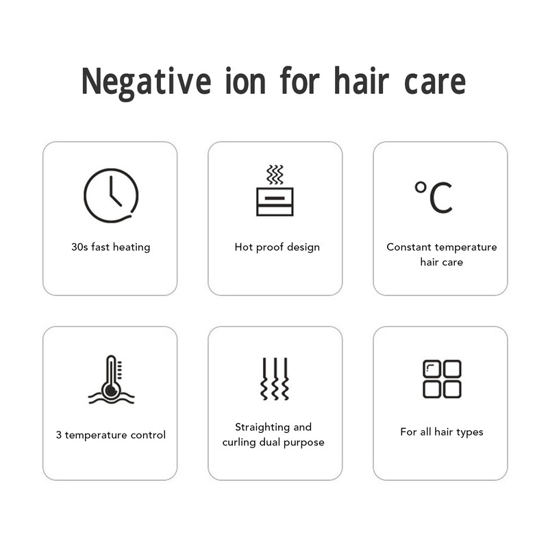 Hair Straightening Brush 3 Temperature Gears Anion Hair Straightener Comb