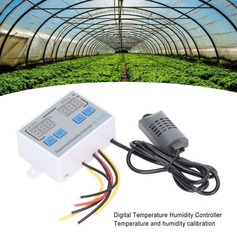 12V Temperature Humidity Controller, 0℃ to 100℃ 2 Digital Display