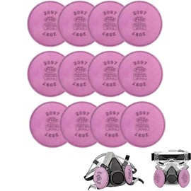 12pcs 2097 Filters for Respirator, Particulate Filter Cotton for P100 Filter Holders Filter Retainer Replacement for 6000 6200 6800 7000 FF-4 Series Breathing Mask for Against Dust (2097-12pcs)