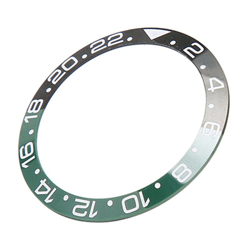 38mm Diameter GMT Watch Bezel Insert Ring Black Green Base