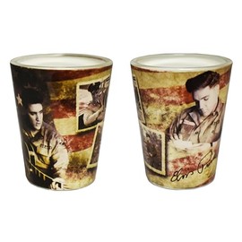 Elvis Shot Glass Flag Army