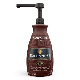 Dutched Chocolate Café Sauce™ by Hollander Chocolate Co. | Perfect for the Professional or Home Barista | Rainforest Alliance Certified | Net Wt. 89 oz (64 fl. Oz.) Large Bottle (PUMP Included)