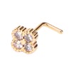 9pcs Nose Studs Set Golden Stainless Steel L Shape Shiny