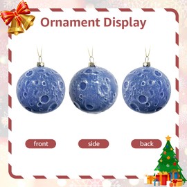 IGERI Earth Ball Christmas Tree Shatterproof Ornaments 2024 Hanging 3.2 intch Decorations Unique Big Blue Decor Indoor for Kids