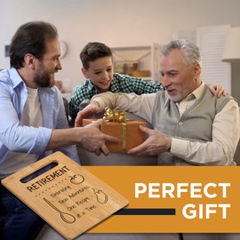 Retirement Gift: Embracing New Adventures, One Recipe at a Time. Decorative Bamboo Cutting Board with Handle, 12" x 8"