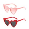 CULEB 2 Pairs of Heart Sunglasses, Trendy 90s Retro Heart