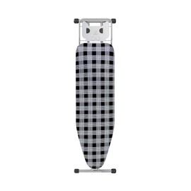Jakeefud Ironing Board 13" X 43" W/Extra Thick Heavy Duty Padded Cover, Height Adjustable,Heat & Scorch Resistant Fabric, Anti-Skid Feet, Extra Wide, Easy to Fold Checkered Gray
