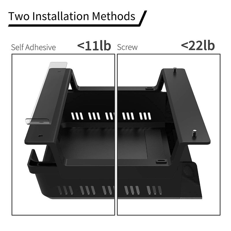 YaGee Under Desk Shelf, 2 Pack, Self-Adhesive Device Storage, Great