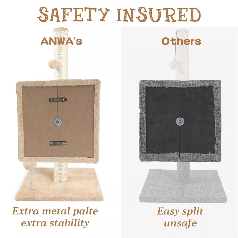 ANWA 32 Tall Cat Scratching Posts for Indoor Cats 3-in-1