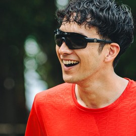 Afit AF-804 Men's Polarized Sunglasses, Rimless Fit Master, Perfect Fit for You, black red/polarized smoke