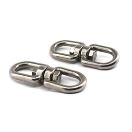 304 stainless steel double ended M8 swivel shackle eye hook 8-shaped ring connector perfect for hanging&rotating pack of 2 pcs