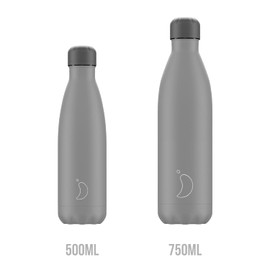 Chilly's Water Bottle - Stainless Steel and Reusable - Leak-Proof, Sweat-Free - All Grey, 500 ml