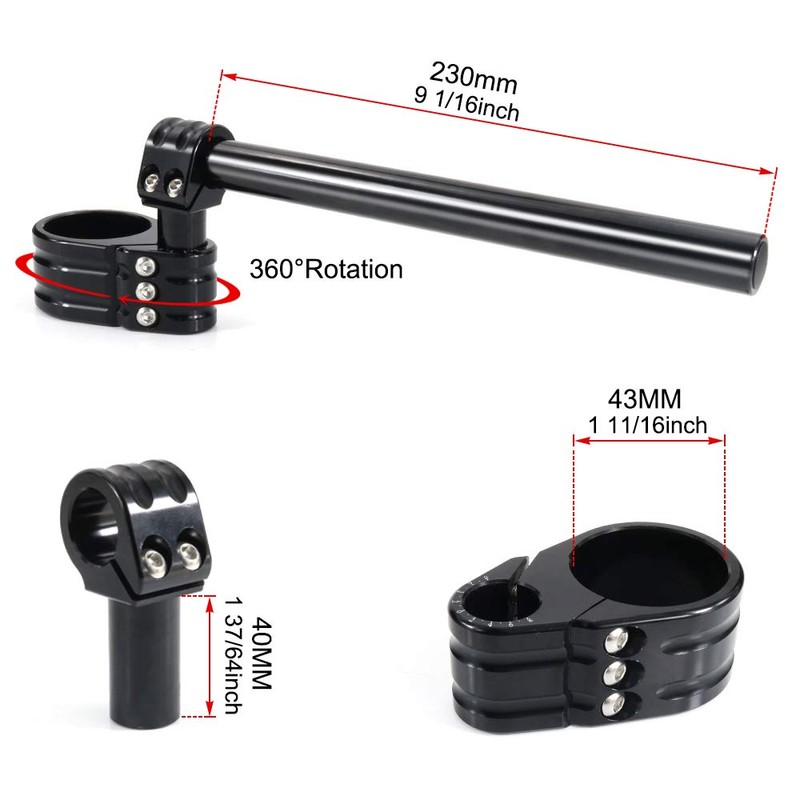 Xitomer Motorcycle CNC Aluminum Adjustable Handlebar Clip-On Handle Bar Raiser