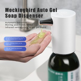 Automatic soap Dispenser, dishwashing soap Dispenser with Infrared Sensor, 6 Adjustable Gear Controls, Suitable for Small soap dispensers in Kitchens, bathrooms, Hotels, and Restaurants (White)