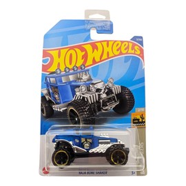 Hot Wheels Baja Bone Shaker, Blue Diecast Car, Collector Card 2/10