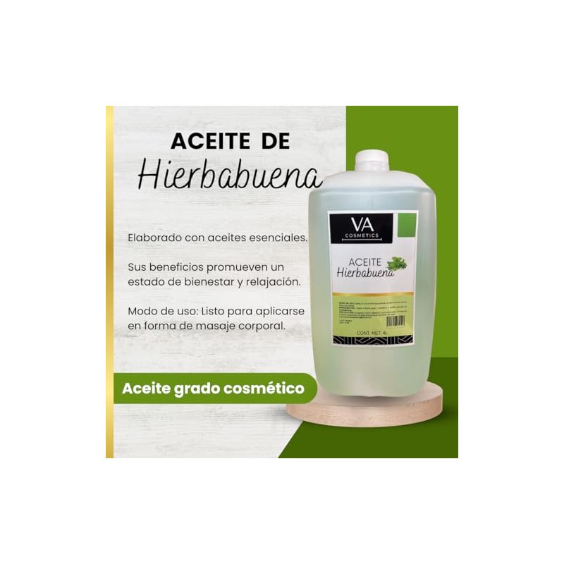 Aceite Masajes Hierbabuena Corporal Spa Profesional 4 Litros VA