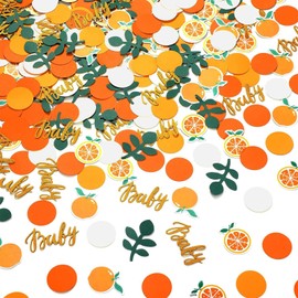 KASESSS Pack of 200 Baby Shower Decoration Confetti, Gender Reveal Party Decoration, Orange Citrus Orange Table Decoration Christening, Neutral Table Decoration Confetti for Girls Boys, Gender Reveal