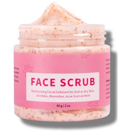 Face Scrub with Retinol and Vitamin E - Exfoliating Face Wash Scrub, Face Exfoliator, Face Scrub for Women, Gentle Facial Scrub Cleanser for Peeling Brightening, Blackheads & Acne, Hydrating Skin