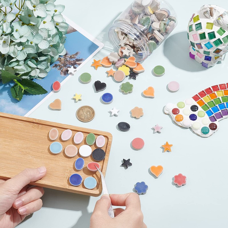 PandaHall Mosaic Tiles Ceramic Mosaic Pieces Accessories for Home Textiles
