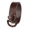 Cole Haan Women's Leather Wrapped Buckle Lizard Emboss Belt, Brown,