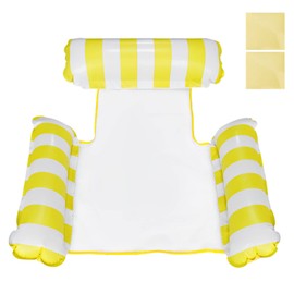 Formemory Float, Three Tubular Type, Float, For Adults, Float, 51.2 x 48.0 inches (130 x 122 cm), Water Hammock + 2 Vinyl Repair Tapes, Water Hammock, Strong Buoyancy, Folding, Pool, Summer Play,