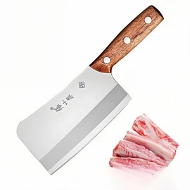 ZHANG XIAO QUAN SINCE 1628 Bone Chopper, 40Cr13 Stainless Steel, Sapele Wood Handle, Heavy-Duty Meat Cleaver, 305mm (Bone Chopper)