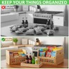 AceOrbit 6 Pack Wood Pantry Storage Bins 4 Wooden Storage