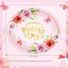 50Pcs Mothers Day Oval Paper Plates, Large 10"X12.5" Disposable Happy