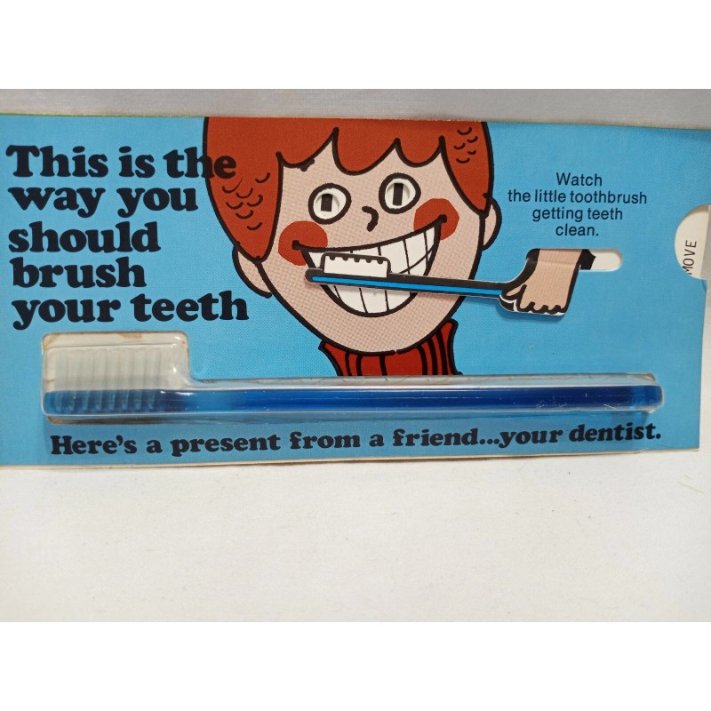 Vtg Py-co-pay Softex Jr Toothbrush 5.5" Learn-to-brush Package Movable READ