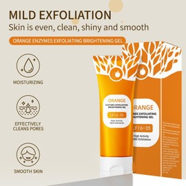 Orange Exfoliating Brightening Gel,Peelings Gels Damen,Orange Enzymes Exfoliating Gel,Für Alle Gesicht Tiefenreinigung Und Feuchtigkeitsspendende,Oranges Gesicht Reinigung Peeling