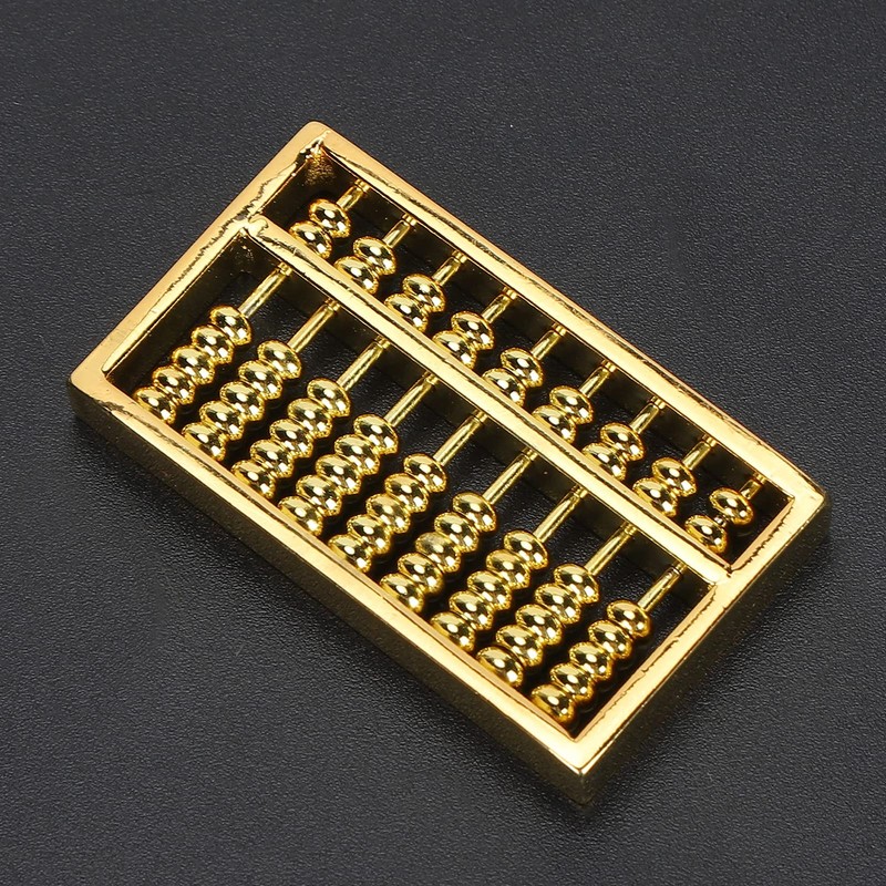Mini Brass Abacus 9 Gears Chinese Gold Abacus Ornament Tool