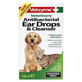 Vetzyme Antibacterial Ear Drops & Cleanser 18ml 60g - Bulk Deal of 6x