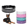 BTDCFY Rhinestones Dog Collars-2" Wide Crystal Diamonds Studded PU Leather