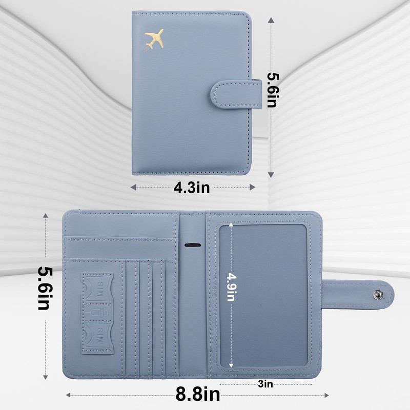 GOAUS Passport Holder for Travel with AirTag Slot Cards Cash