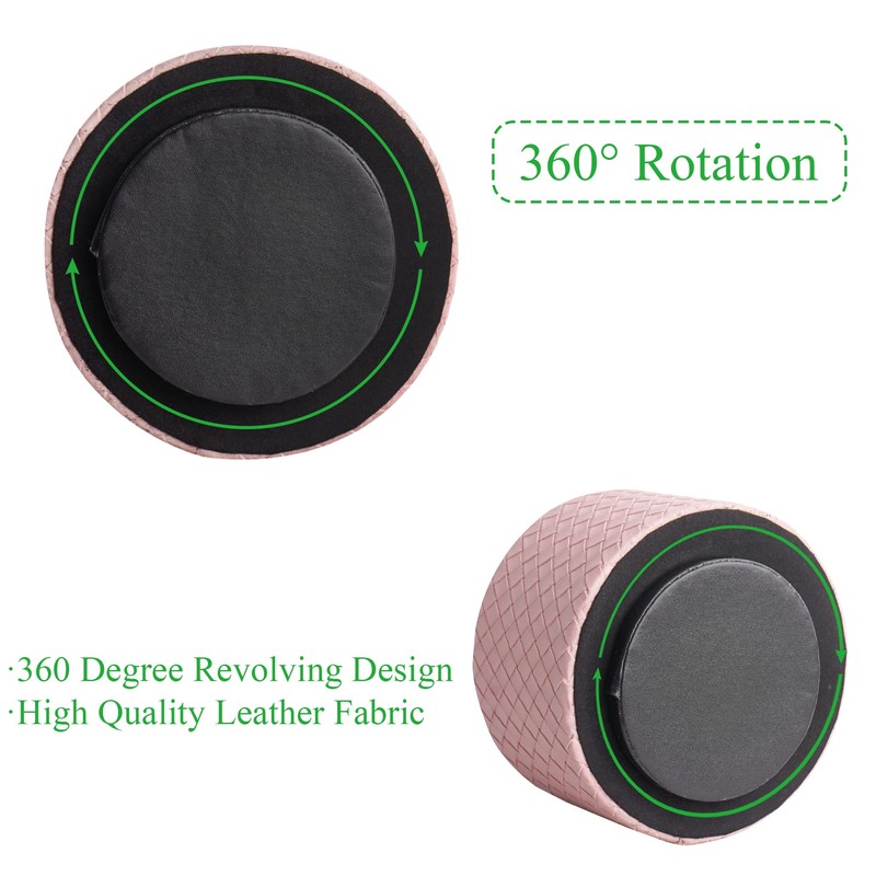 Czzmy Round Leather Art Supply Organizer,Remote Control Holder with Adjustable