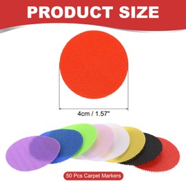 PATIKIL 1.6" Carpet Spot Markers, 50Pcs Circle Floor Dots Markers Carpet Spots for Teacher Classroom Decoration Elementary Preschool Supplies, Red