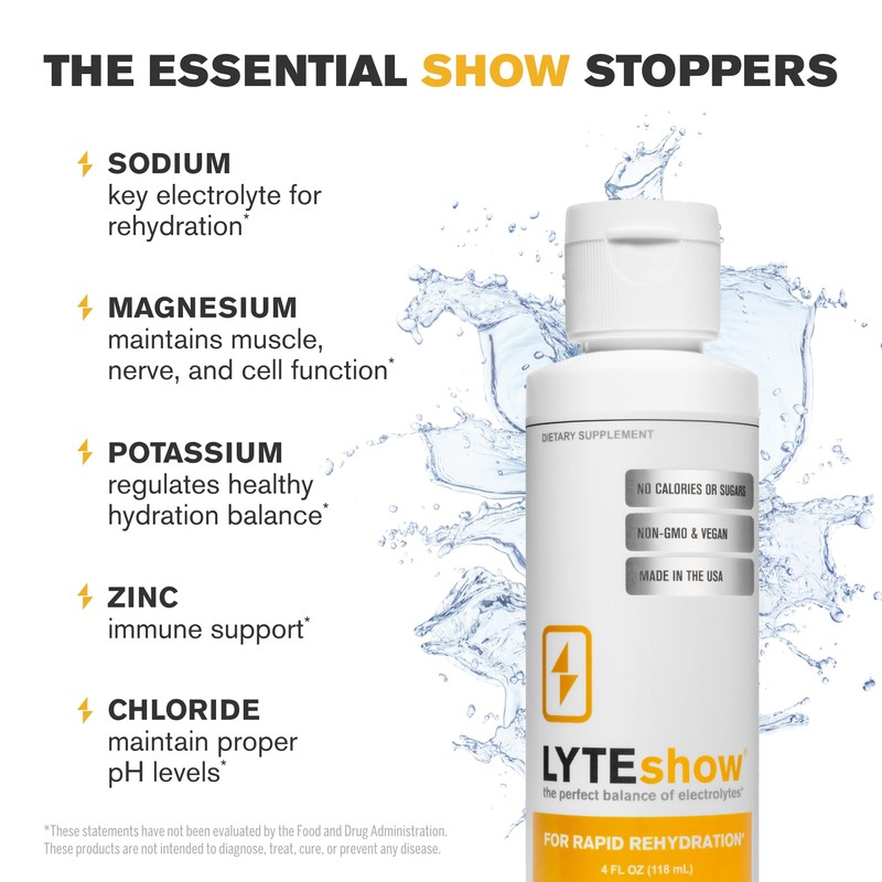 LyteLine LyteShow Sugar-Free Electrolyte Supplement, 3 Pack, 120 Servings -