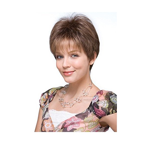 New Addition Top Piece Color Kahlua Blast - Noriko Wigs Women's Short Topper Smooth Layers Straight Crown Volume