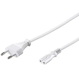 PremiumCord kpspm5w Power Cable 230 V 5 m Power Cable with Euro Plug to Euro Double Socket C7 2-Pin IEC 320 Straight Colour White