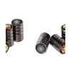 Decorative Tyre Valve Dust Caps, Black Aluminium, Set of 4