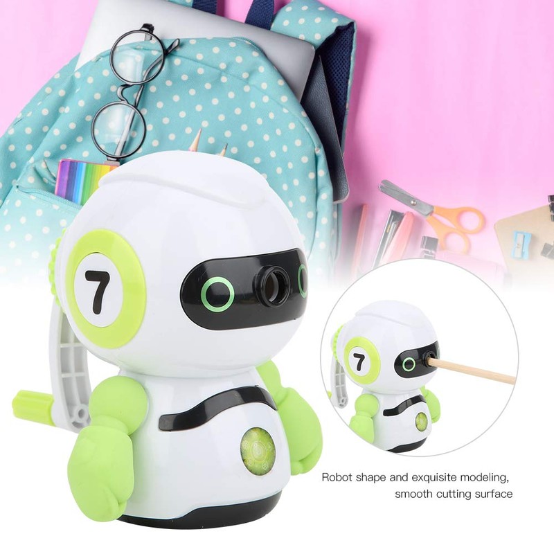 Pencil Sharpener Stationery ABS Planer Robot Hand Crank Robot Shape