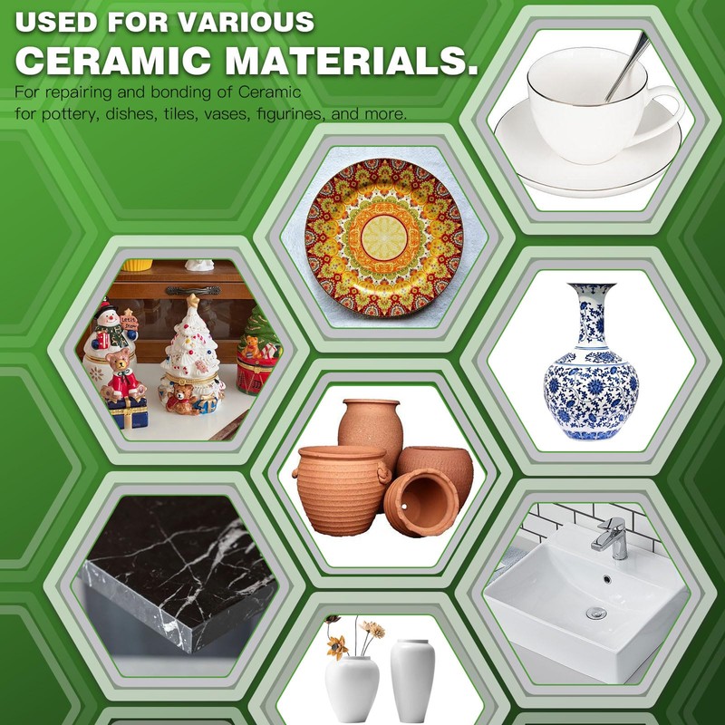 Viomis 30g Ceramic Glue, Instant Ceramic Super Glue for Porcelain