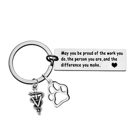 Nimteve Veterinary Nurse Assistant Keychain Veterinarian Gifts Appreciation Keychain for Medical Veterinary Practitioner Vet Keychain Vet Tech Appreciation Gift